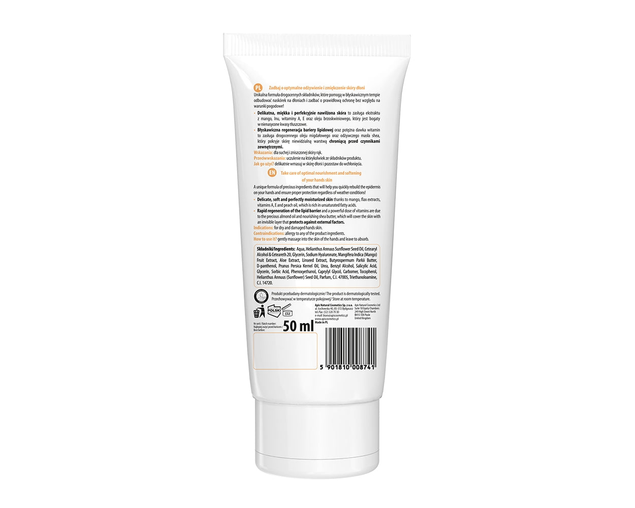 Apis Regenerating Hand Cream with Peach and Almond Oils Mango Extract 50ml