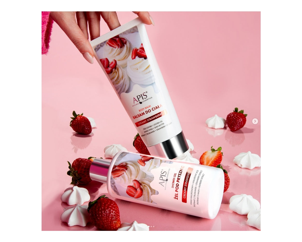 Apis Creamy Strawberry Body Balm with Jojoba Oil Shea Butter Strawberry Extract 200ml