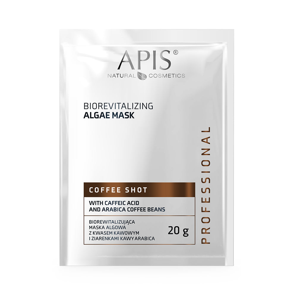 Apis Professional Coffee Shot Biorevitalizing Algae Mask with Caffeic Acid and Arabica Coffee Beans 20g