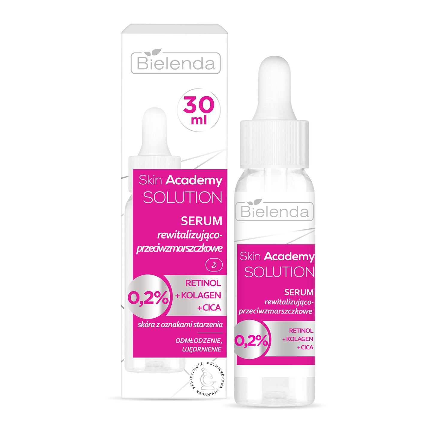 Bielenda Skin Academy Solution Revitalizing and Anti-Wrinkle Serum 0.2 Retinol Collagen & CICA 30ml