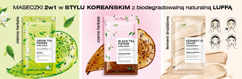 Bielenda The Black Tea Power 2in1 Moisturising Face Mask with Luffa Scrub for All Skin Types Dry and Dehydrated 8g