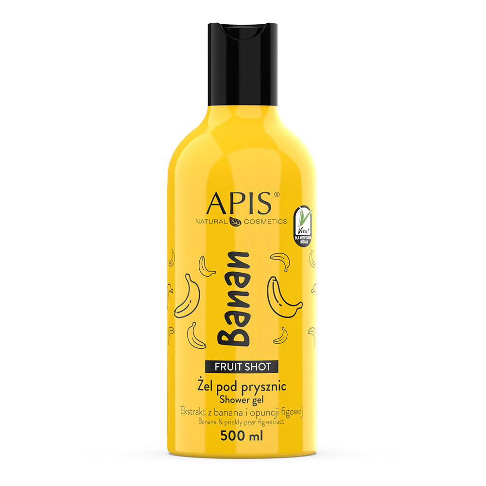 Apis Fruit Shot Banana Shower Gel 100% Vegan Formula 500ml