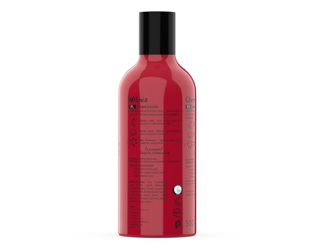 Apis Fruit Shot Cherry and Lotus Extract Shower Gel with 100% Vegan Formula 500ml