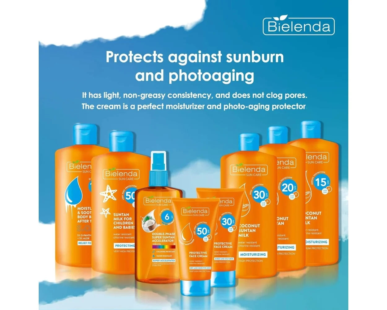 Bielenda Sun Care Protective Face Cream For Dry & Sensitive Skin SPF 50 50ml