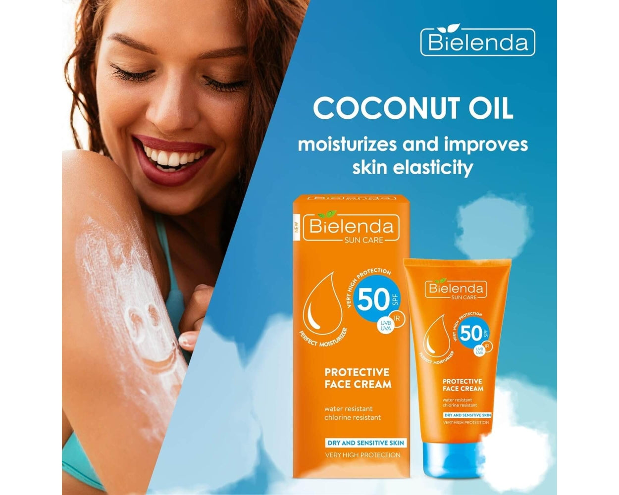 Bielenda Sun Care Protective Face Cream For Dry & Sensitive Skin SPF 50 50ml