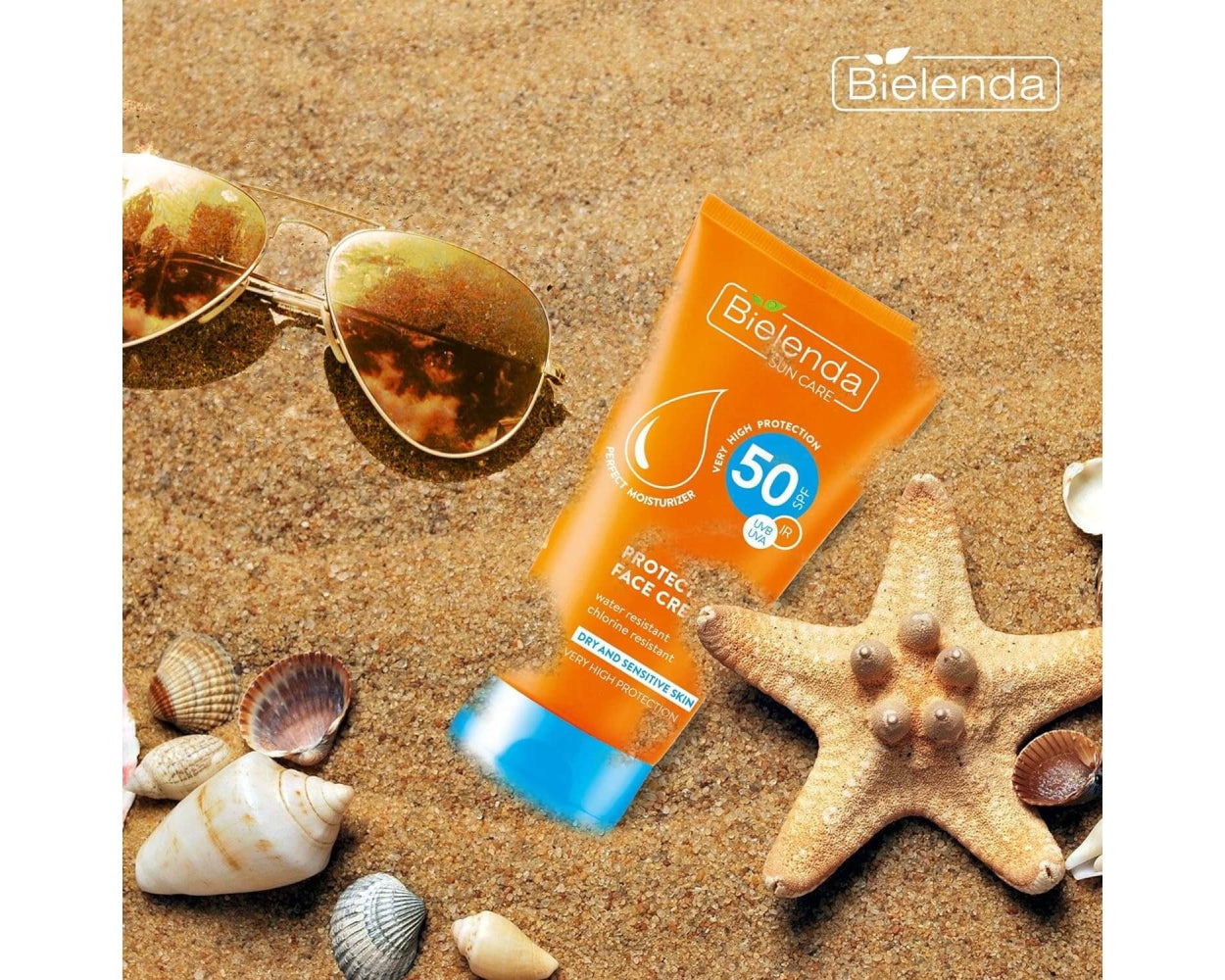 Bielenda Sun Care Protective Face Cream For Dry & Sensitive Skin SPF 50 50ml