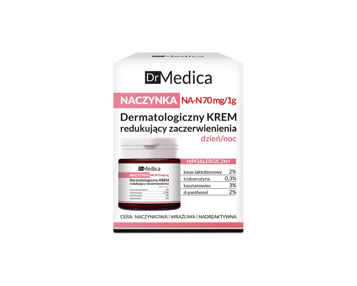 Bielenda Dr Medica Capillaries Dermatological Face Cream Reducing Skin Redness Day Night 50ml