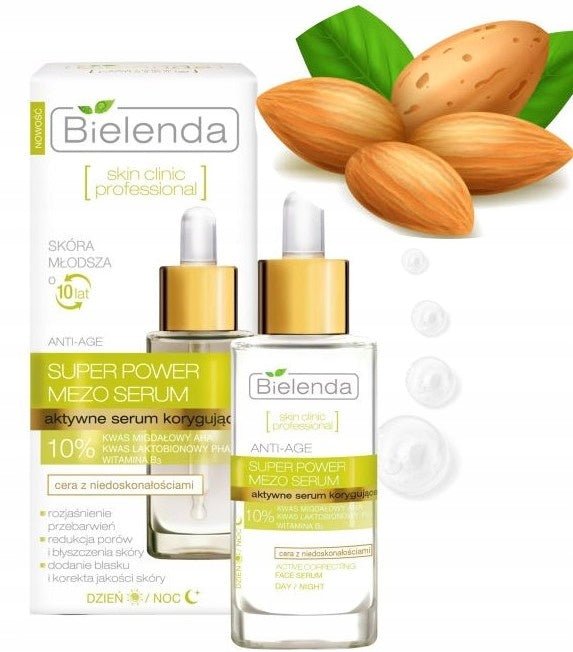 Bielenda Skin Clinic Professional Super Power Mezo Active Corrective Anti-Age Face Serum Day Night 30ml