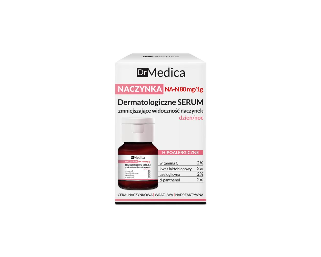 Bielenda Dr Medica Capillaries Dermatological Face Serum Reducing Skin Redness Day Night 30ml