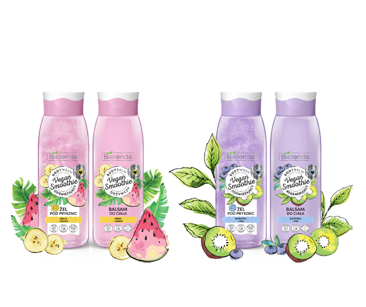 Bielenda Vegan Smoothie Shower Gel Blueberry + Kiwi 400g