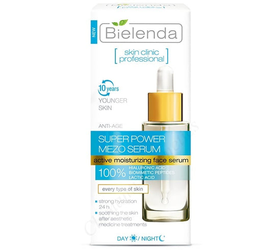 Bielenda Skin Clinic Professional Super Power Mezo Serum Actively Hydrating Anti-Age Day Night Serum 30ml