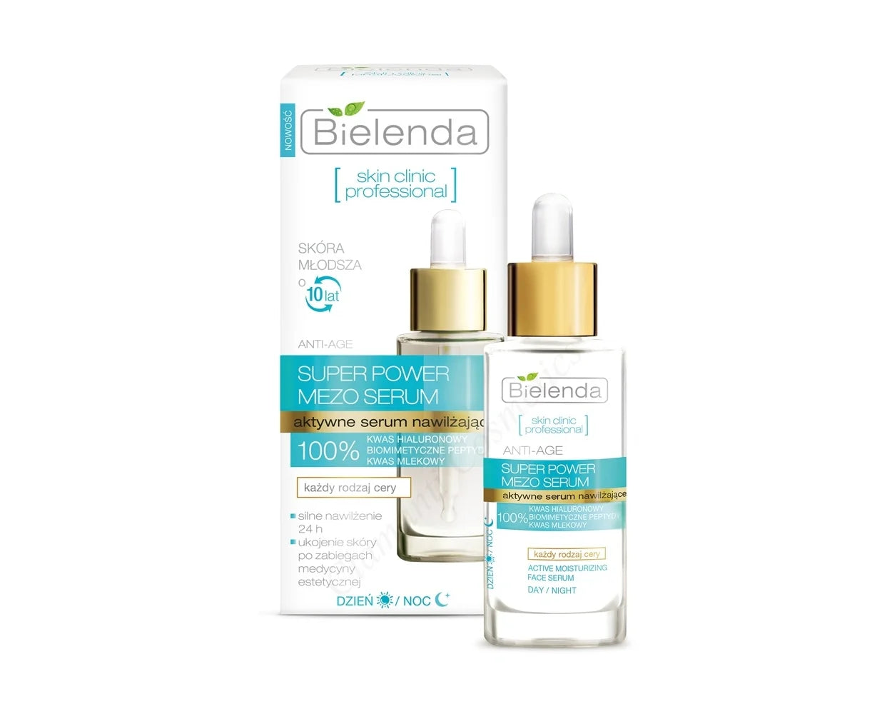 Bielenda Skin Clinic Professional Super Power Mezo Serum Actively Hydrating Anti-Age Day Night Serum 30ml