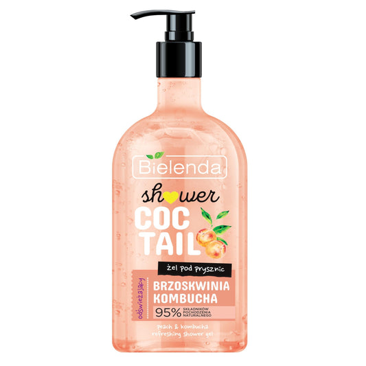 Bielenda Shower Coctail Refreshing Shower Gel Peach & Kombucha 95 % Natural Ingredients 400ml