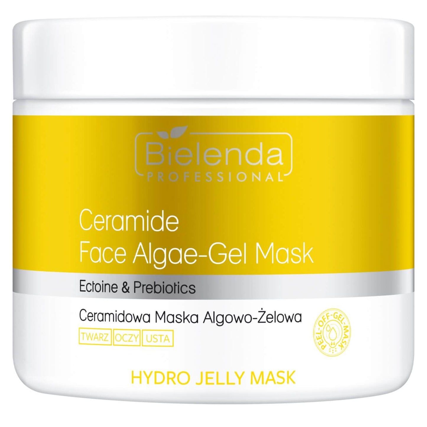 Bielenda Professional Hydro Jelly Face Algae Gel Mask Ceramides Prebiotics for Face Eyes & Lips 190g