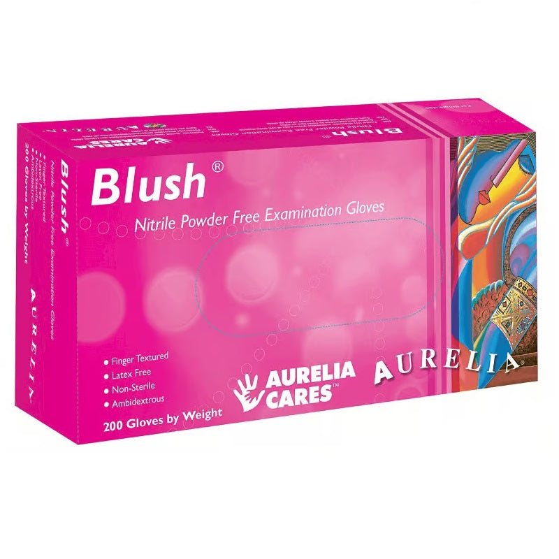 Aurelia Blush Ultra Thin Examination Gloves Powder Latex Free Size M 200pcs