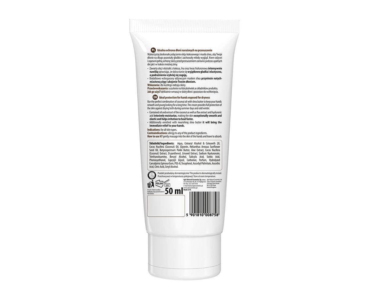 Apis Moisturising Hand Cream with Coconut Extract 50ml