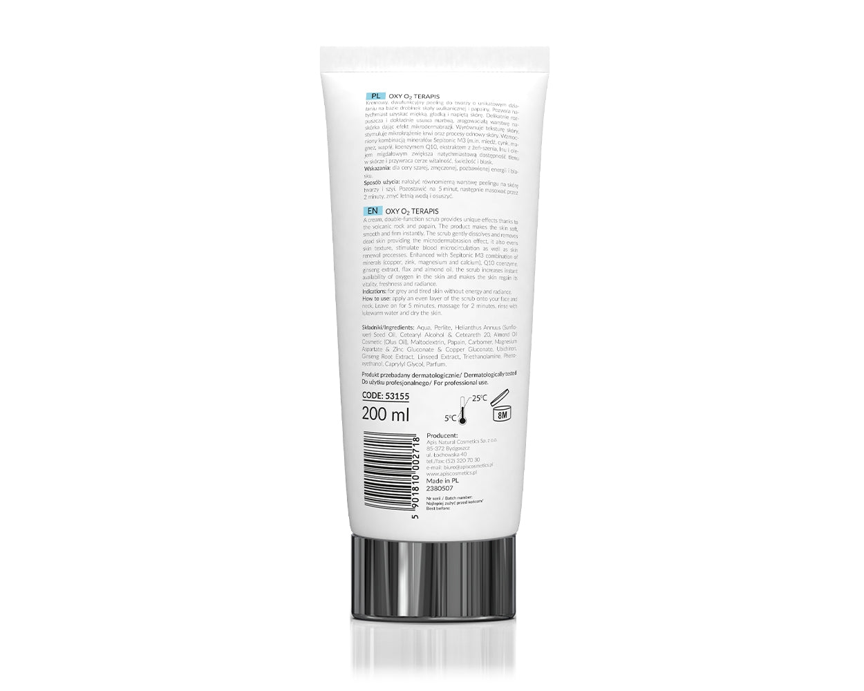 Apis Professional Oxy O2 Therapis Oxygenating Scrub with Microdermabrasion Effect 200ml