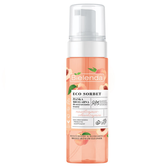 Bielenda Eco Sorbet Peach Moisturising and Refreshing Micellar Cleansing Foam 150ml