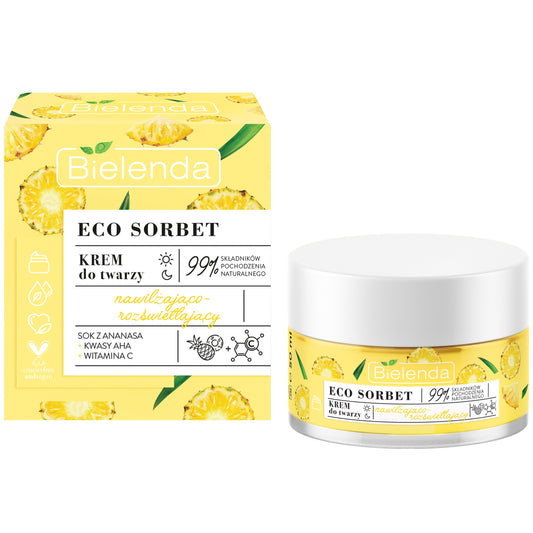 Bielenda Eco Sorbet Pineapple Moisturising Brightening Face Cream 50ml