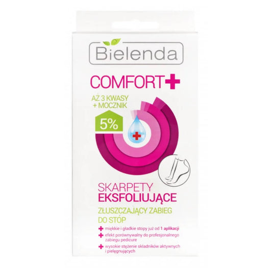 Bielenda Comfort Exfoliating Socks Feet Treatment with 3 Acids and Urea 2pcs