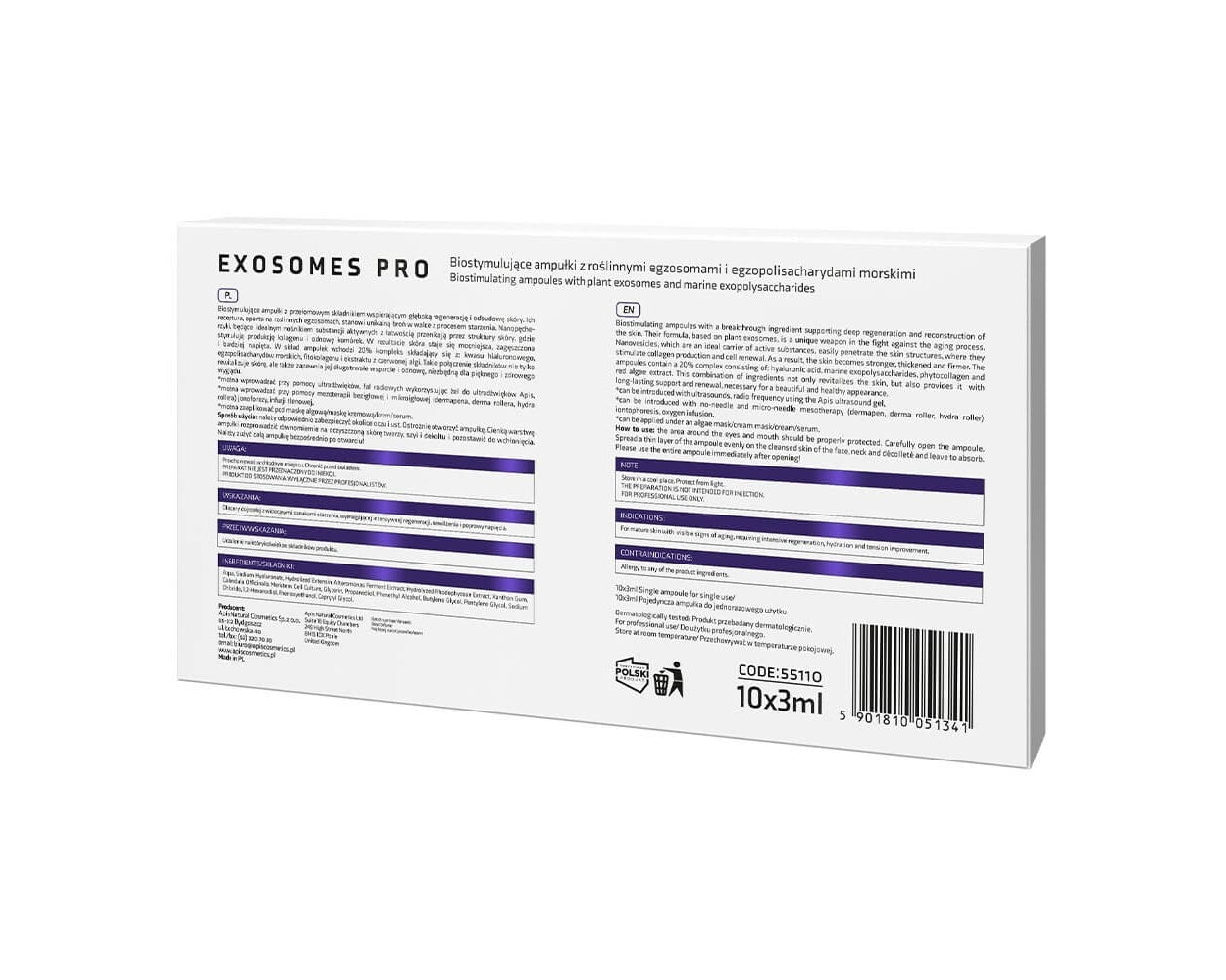 Apis Professional Exosomes Pro Biostimulating Ampoules with Plant Exosomes & Marine Exopolysaccharides 10 x 3ml