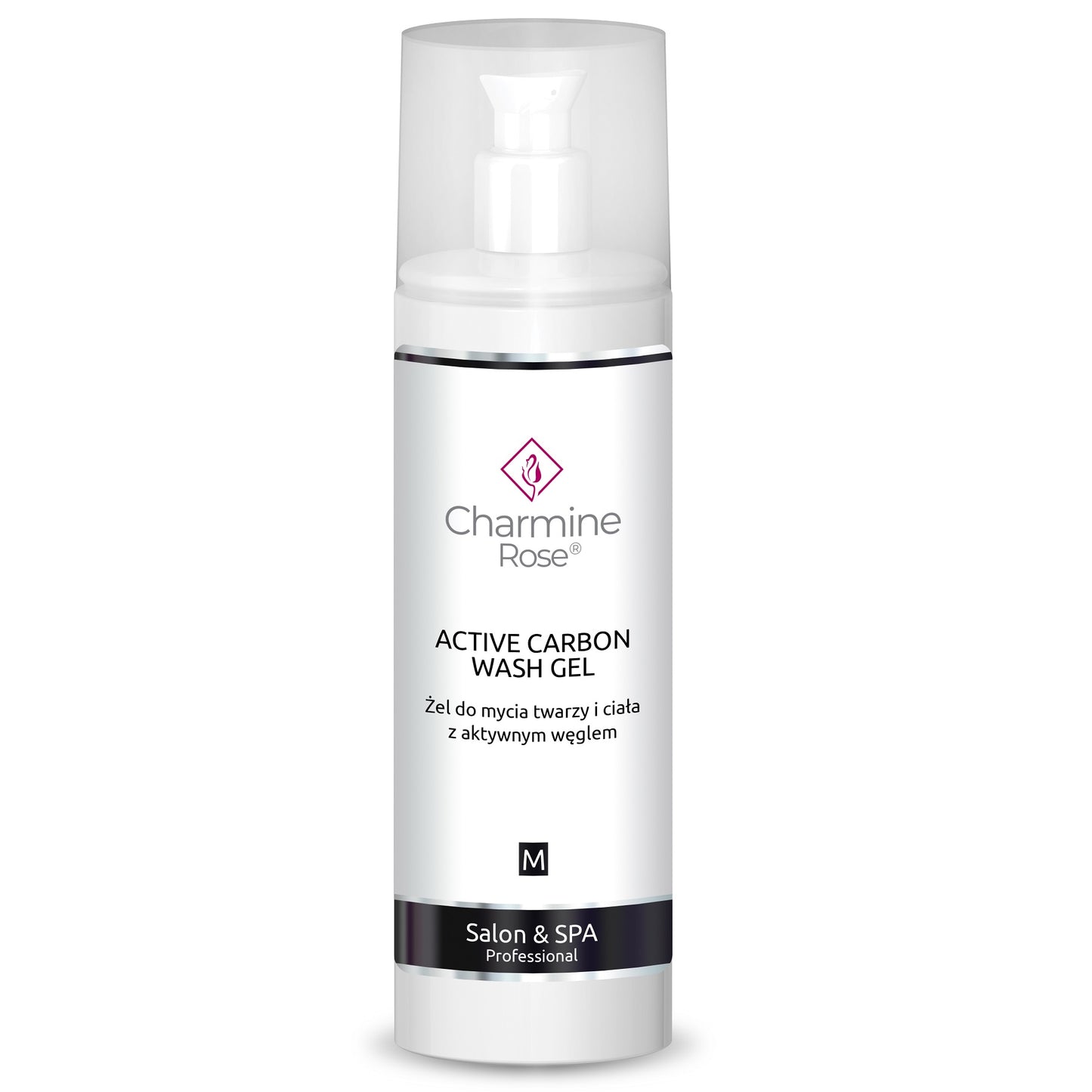 Charmine Rose Active Carbon Face and Body Wash Gel for Dry Oily Sensitive Skin 200ml