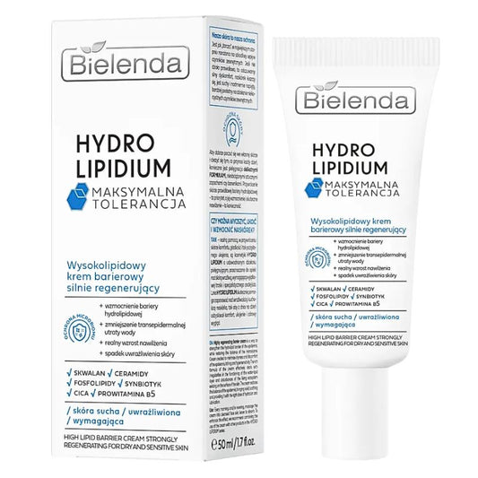 Bielenda Hydro Lipidium Maximum Tolerance Regenerating Barrier Cream For Dry And Sensitive Skin 50ml