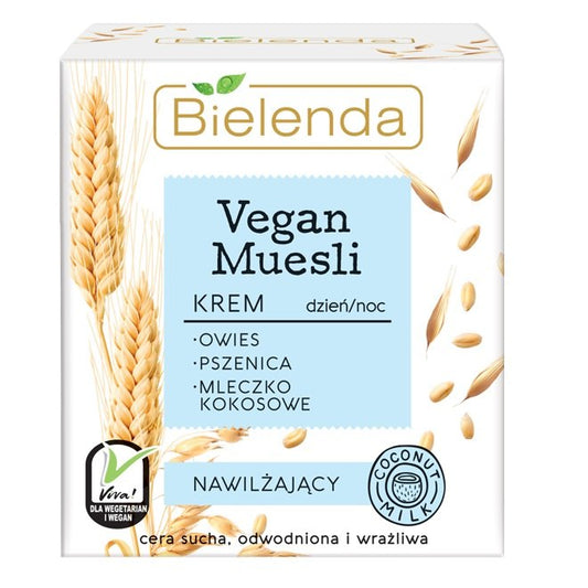 Bielenda Vegan Muesli Moisturising Cream Oats Wheat and Coconut Milk 50ml