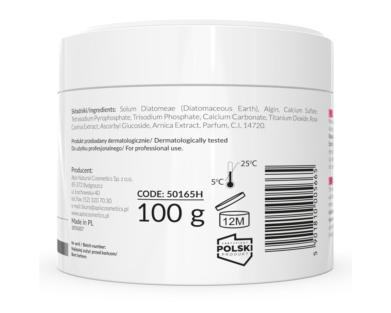 Apis Professional Couperose Stop Wild Rose and Vitamin C Algae Mask for Capillary Skin 100g