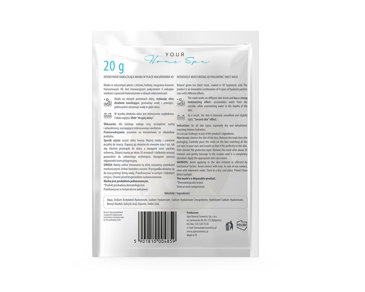 Apis Intensively Moisturising 4D Hyaluronic Acid Sheet Mask