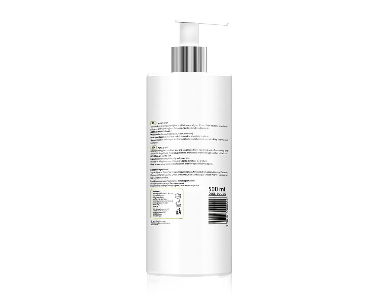 Apis Professional Acne Stop Cleansing Antibacterial Tonic with Green Tea 500ml