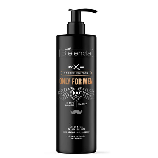 Bielenda Only for Men - Barber Edition Refreshing  and Cleansing Facial and Beard Wash Gel 190ml