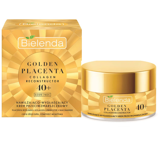 Bielenda Golden Placenta Collagen Reconstructor Moisturising Smoothing Anti Wrinkle Cream 40+ Day/Night 50ml