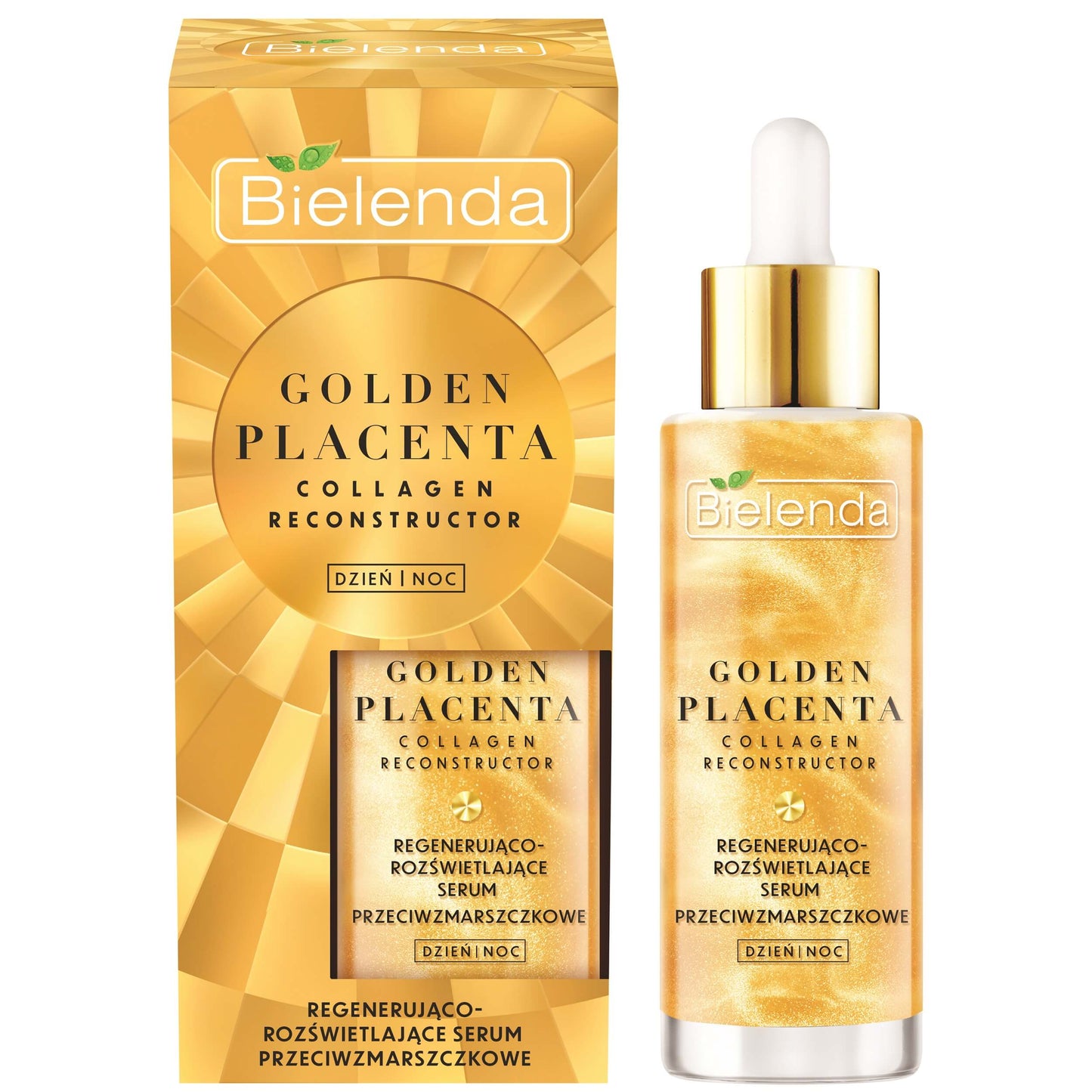 Bielenda Golden Placenta Collagen Reconstructor Regenerating Illuminating Anti-Wrinkle Serum DAY/NIGHT 30ml