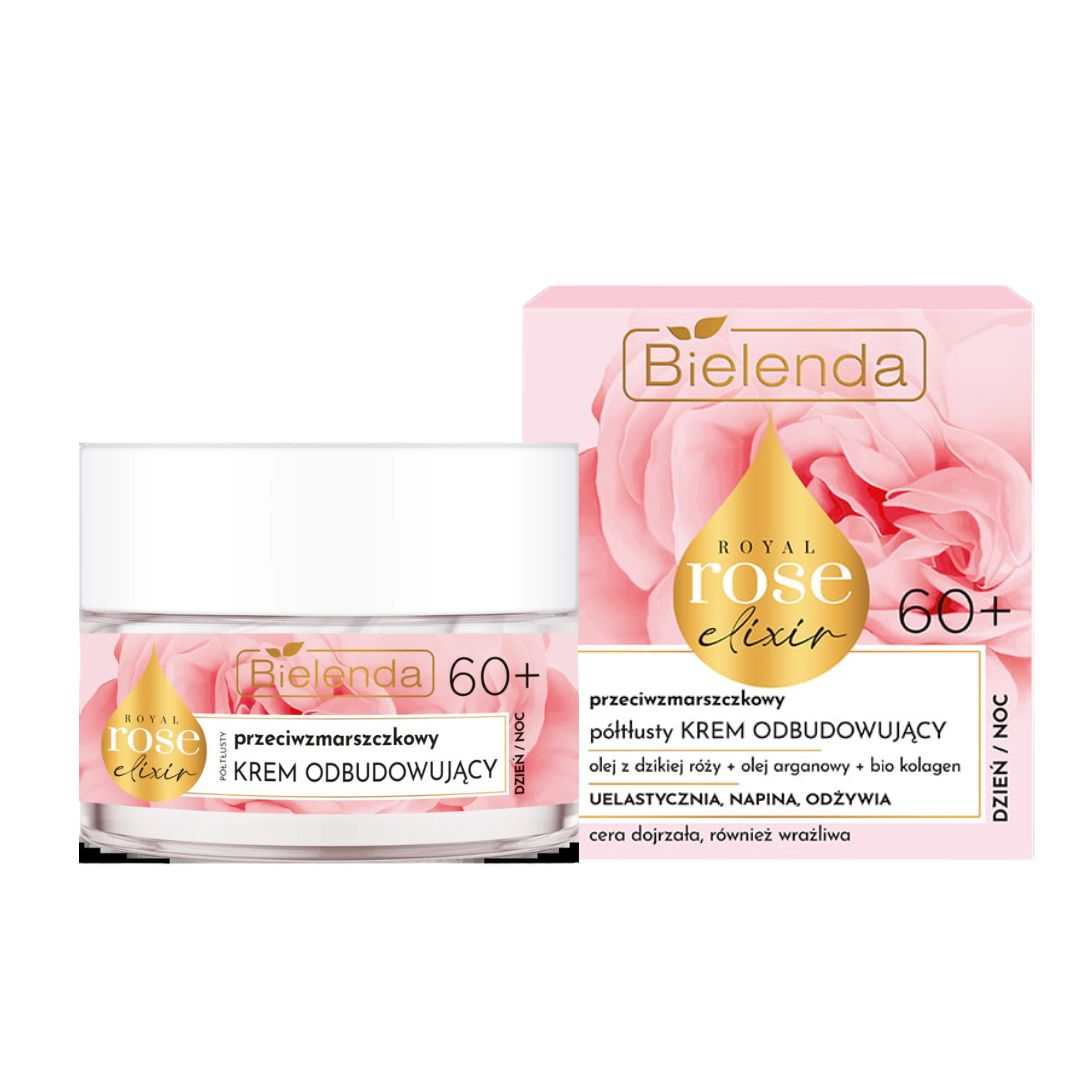 Bielenda Royal Rose Elixir Semi-Oily Rebuilding Anti-Wrinkle Face Cream 60+ 50ml