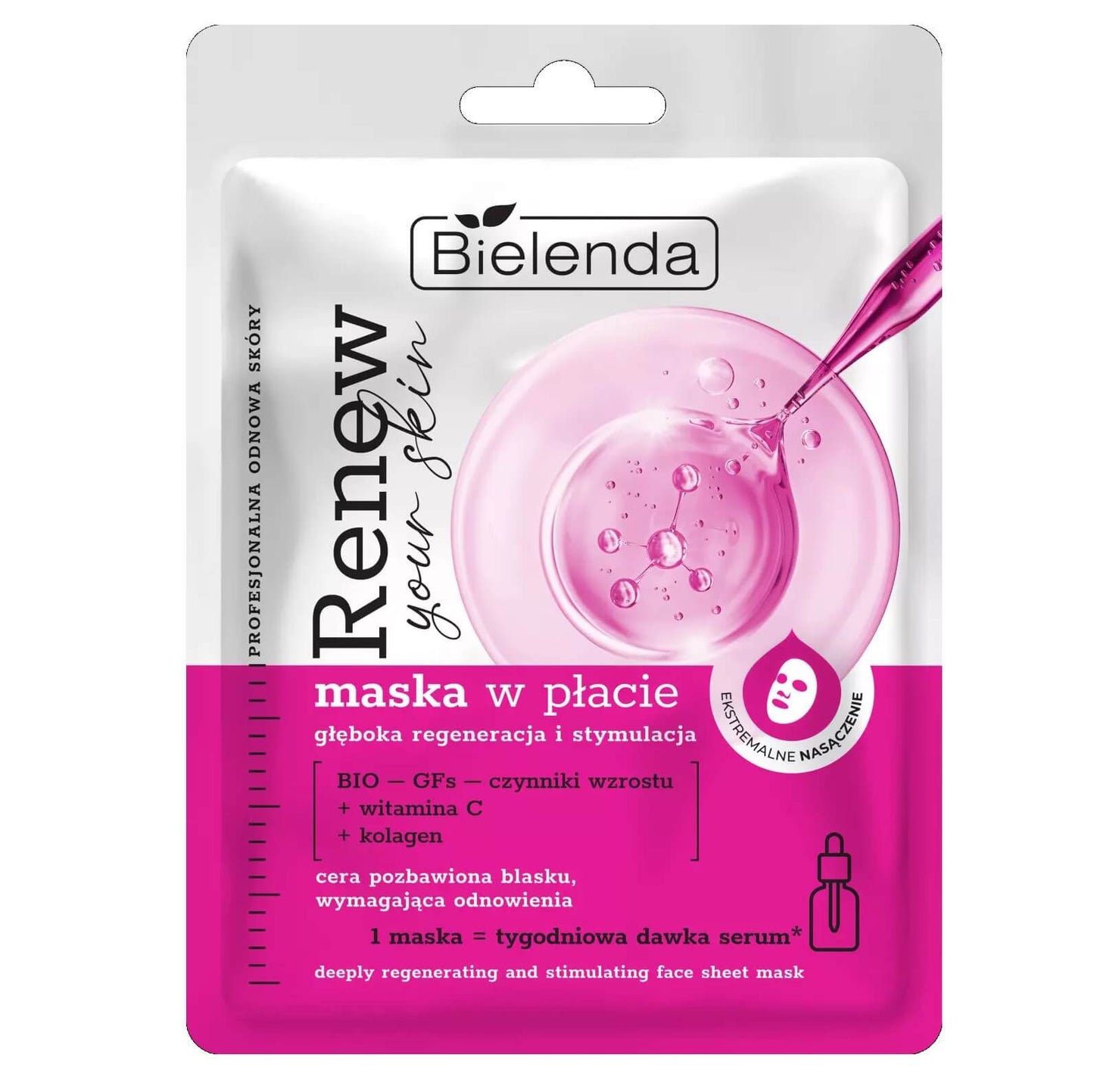 Bielenda Renew Your Skin Deeply Regenerating &  Stimulating Face Sheet Mask 1pc