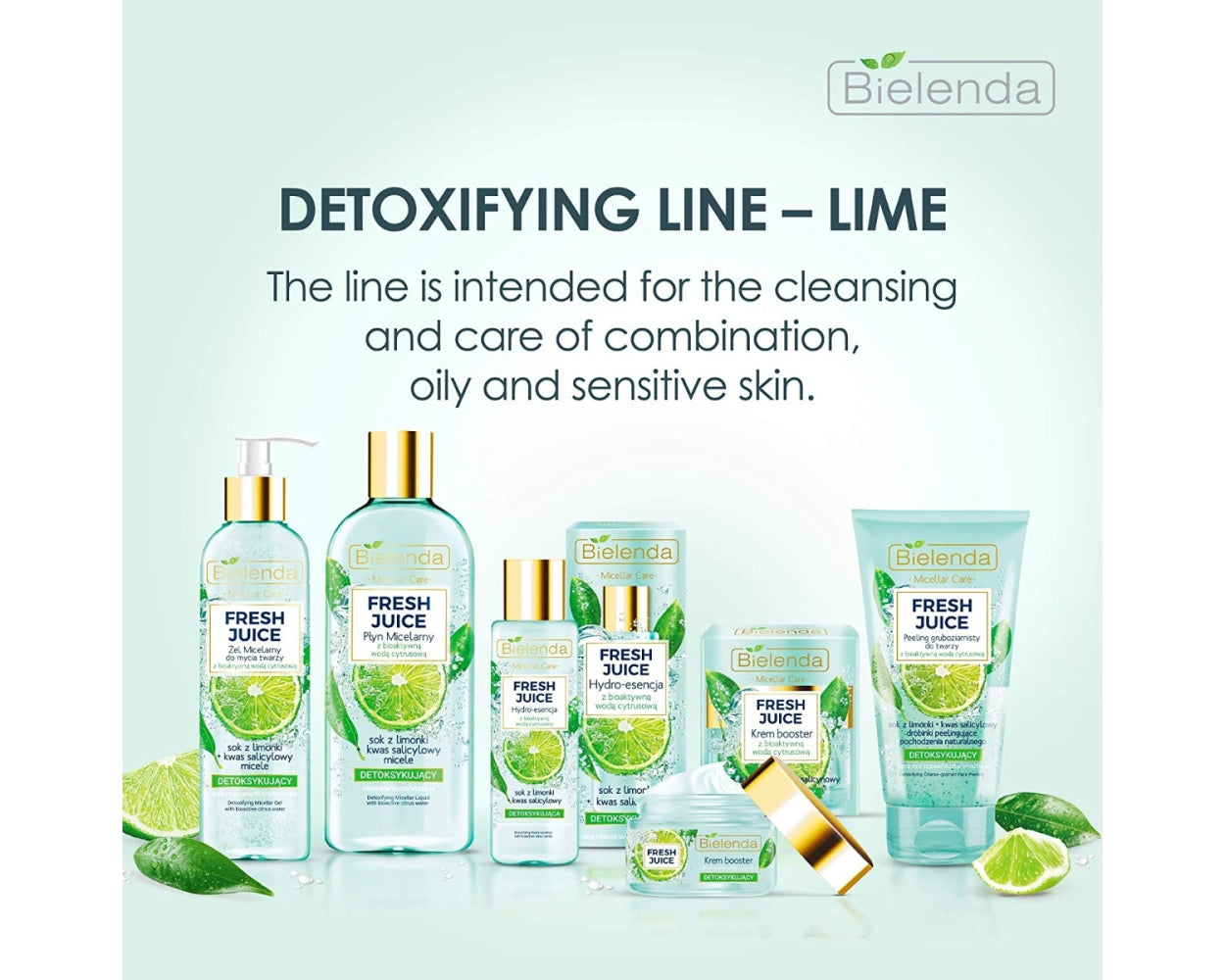 Bielenda Fresh Juice Detoxifying Micellar Gel with Bioactive Citrus Water Lime Juice 190g