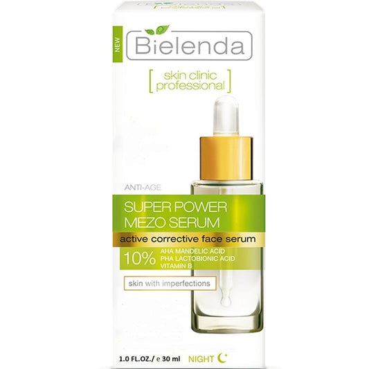 Bielenda Skin Clinic Professional Super Power Mezo Active Corrective Anti-Age Face Serum Day Night 30ml