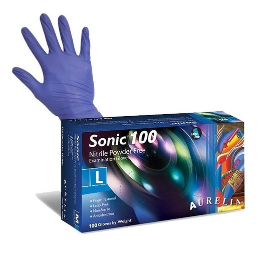 Aurelia Sonic 100 Nitrile Powder & Latex Free Examination Gloves Size L 100pcs