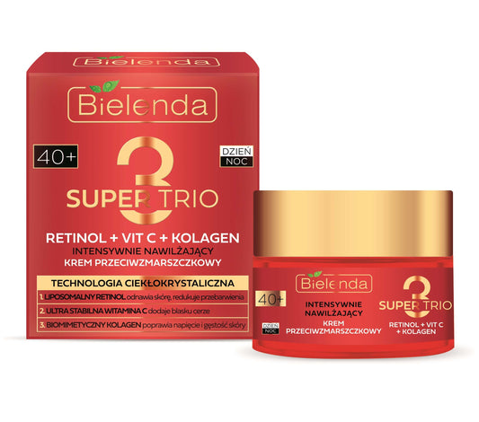 Bielenda Super Trio Retinol + Vit C + Collagen Intensively Moisturizing 40+ Cream 50ml