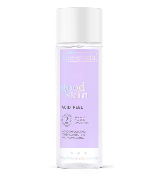 Bielenda Good Skin Acid Peel Micro-Exfoliating Correcting and Normalizing Tonic with AHA PHA Acids 200ml