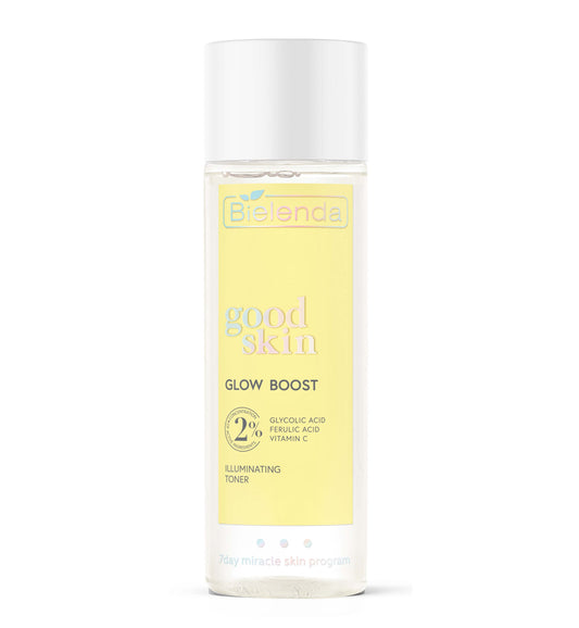 Bielenda Good Skin Glow Boost Illuminating Tonic - Glycolic Acid, Vitamin C, Ferulic Acid 200ml